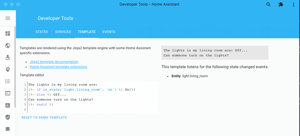 Screenrecording the live state changes in the template development tools.