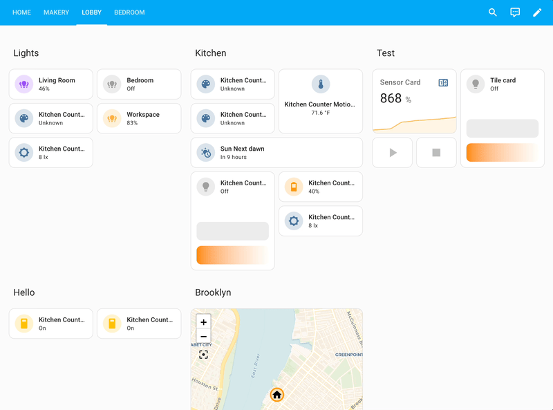 Rearranging sections with drag-and-drop