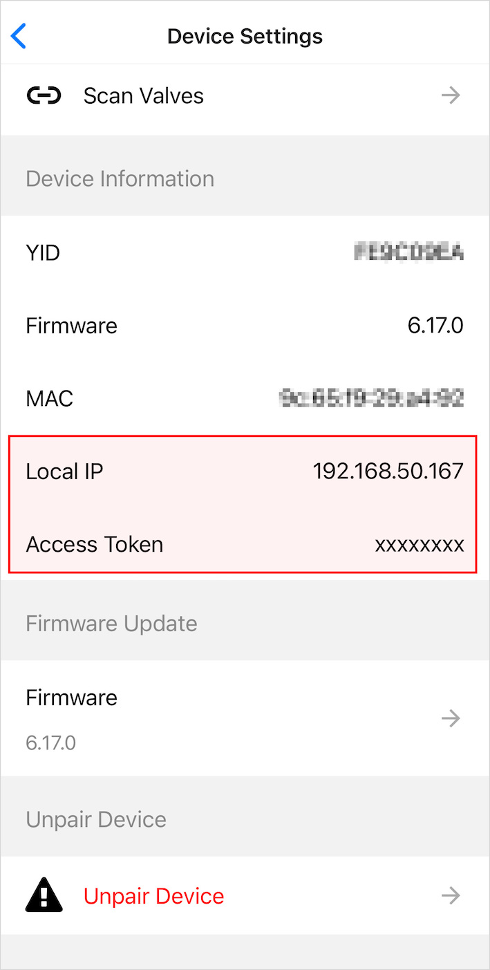 Yardian Host/Token Location