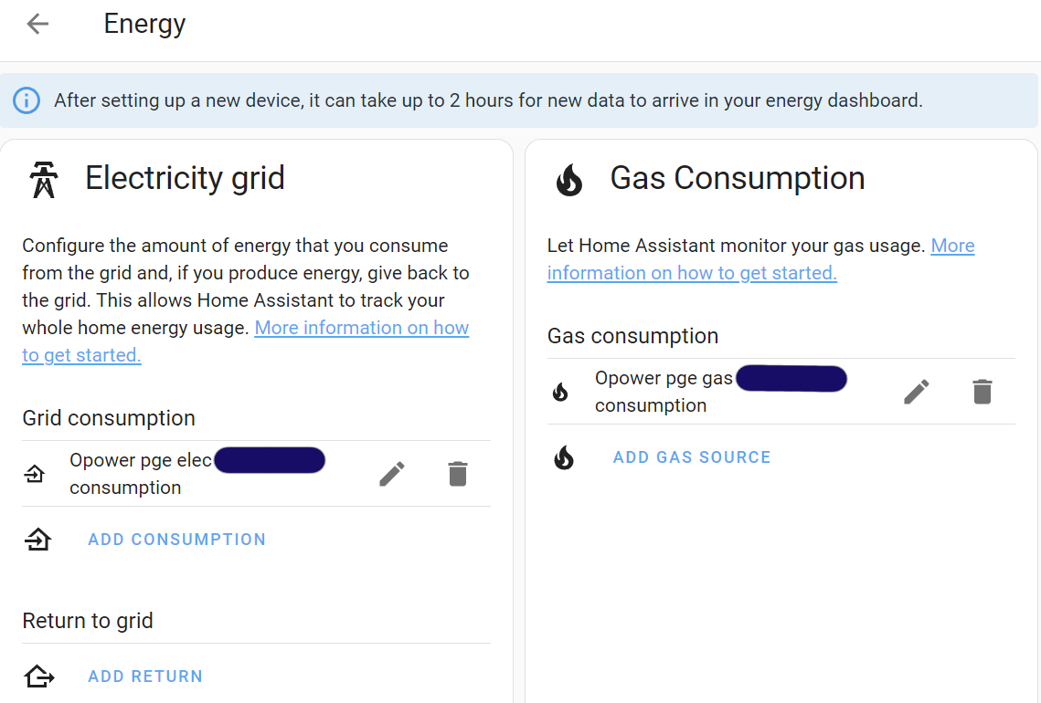 Screenshot Energy Configuration