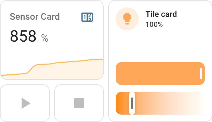 Cards currently optimized for the grid system: Sensor card, Tile card, and Button card