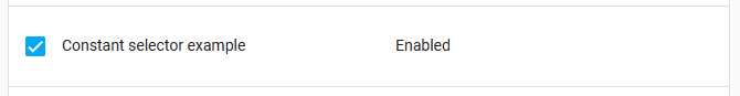 Screenshot of a constant selector