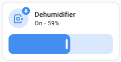 Screenshot of the tile card with the target humidity feature