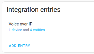 Voice over IP integration with device and entities