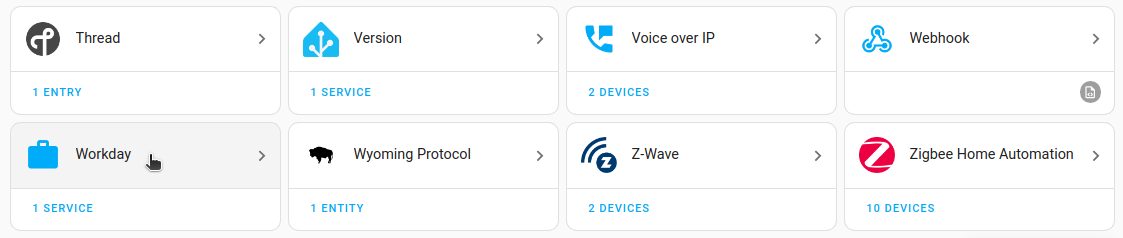 Screenshot of the workday integration on the integrations page